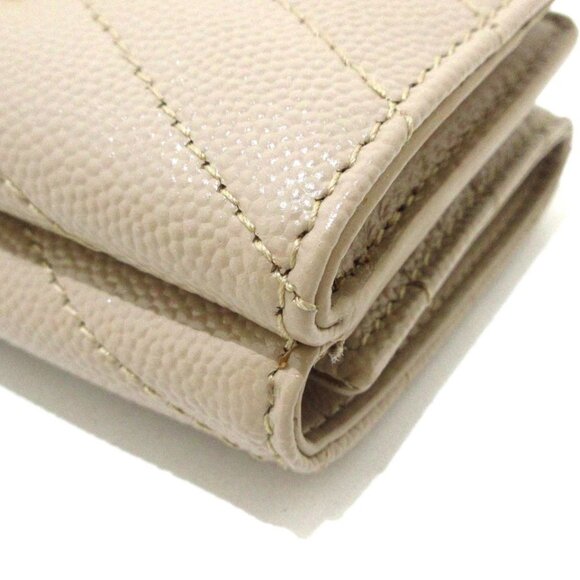 SAINT LAURENT PARIS Monogram Origami Tiny Wallet Beige Grain Leather 425-081125 - Picture 5 of 10